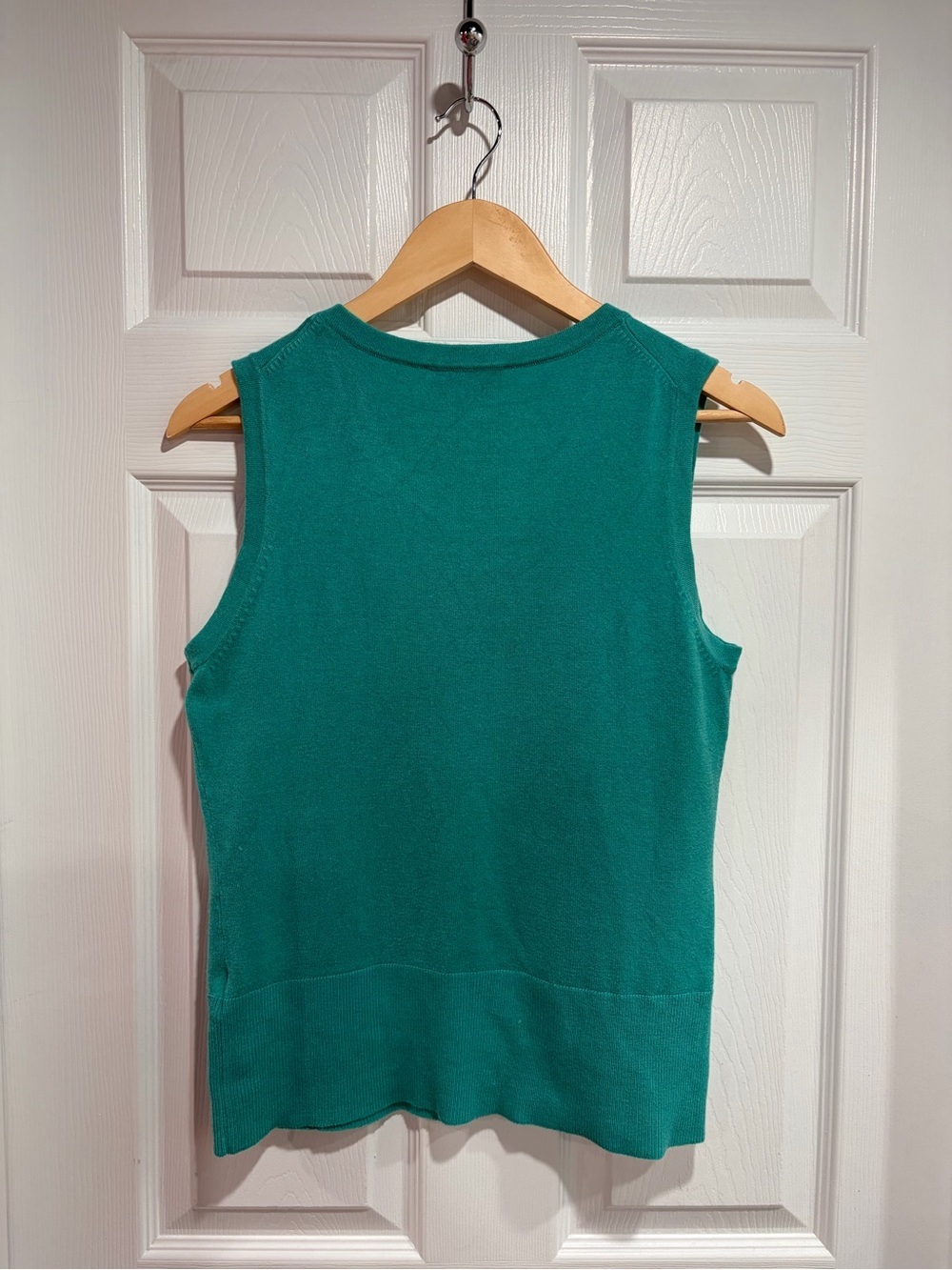 2/$25 Vivienne Tam Knit Turquoise Scoop Neck Sleeveless Tank Top Medium - Picture 4 of 8